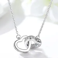 925 Sterling Silver Zircon Heart Shape Pendant Necklace main image 3