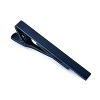 Tie Clip Copper Stainless Steel Electrophoresis Color Navy Blue Dark Blue Men's Silver Black And Golden Gift Box sku image 9