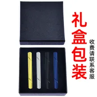 Tie Clip Copper Stainless Steel Electrophoresis Color Navy Blue Dark Blue Men's Silver Black And Golden Gift Box main image 6