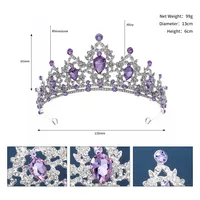 Explosion Crown Classic Baroque Retro Hair Accessories Luxury Diamond Bridal Wedding Accessories Photo Headdress sku image 11