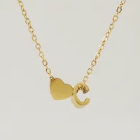 Simple Style Letter Heart Shape Copper Necklace In Bulk sku image 2