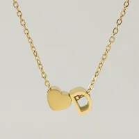 Simple Style Letter Heart Shape Copper Necklace In Bulk sku image 3