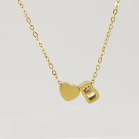 Simple Style Letter Heart Shape Copper Necklace In Bulk sku image 1
