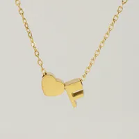 Simple Style Letter Heart Shape Copper Necklace In Bulk sku image 5