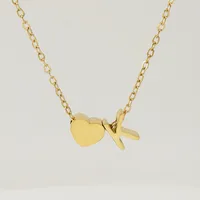 Simple Style Letter Heart Shape Copper Necklace In Bulk sku image 10