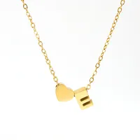 Simple Style Letter Heart Shape Copper Necklace In Bulk sku image 4