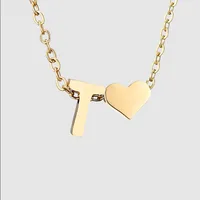 Simple Style Letter Heart Shape Copper Necklace In Bulk sku image 18