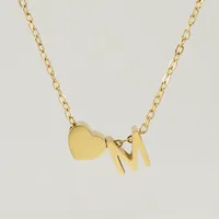 Simple Style Letter Heart Shape Copper Necklace In Bulk sku image 11