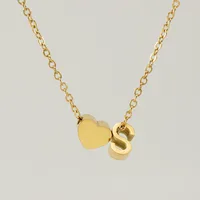 Simple Style Letter Heart Shape Copper Necklace In Bulk sku image 17