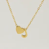 Simple Style Letter Heart Shape Copper Necklace In Bulk sku image 9