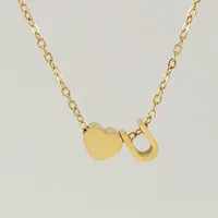 Simple Style Letter Heart Shape Copper Necklace In Bulk sku image 19