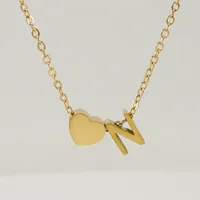 Simple Style Letter Heart Shape Copper Necklace In Bulk sku image 12