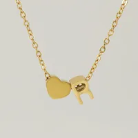 Simple Style Letter Heart Shape Copper Necklace In Bulk sku image 16