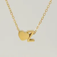 Simple Style Letter Heart Shape Copper Necklace In Bulk sku image 23