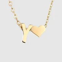 Simple Style Letter Heart Shape Copper Necklace In Bulk sku image 22