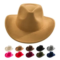 Unisex Vintage Style Solid Color Big Eaves Cloche Hat main image 7