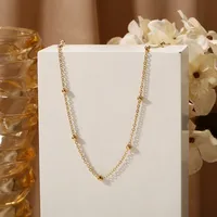 Fashion Solid Color Rhinestones Alloy Wholesale Layered Necklaces main image 3