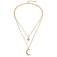 Fashion Solid Color Rhinestones Alloy Wholesale Layered Necklaces main image 4