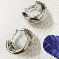 Exaggerated Round Cross Earrings South Korea Trendy Ear Buckle Minimalist Ear Jewelry Wholesale sku image 4