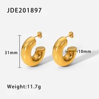 Geometric Plating 304 Stainless Steel Earrings sku image 2