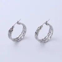 Lady Heart Inlaid Gold Stainless Steel No Inlaid 18K Gold Plated Earrings main image 2