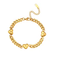 Wholesale Jewelry Fashion Heart Shape 304 Stainless Steel Zircon 18K Gold Plated Plating Necklace sku image 2