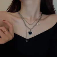 Fashion Letter Heart Shape Titanium Steel Necklace Layered Titanium Steel Stainless Steel Necklaces 1 Piece main image 5
