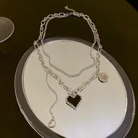 Fashion Letter Heart Shape Titanium Steel Necklace Layered Titanium Steel Stainless Steel Necklaces 1 Piece main image 3