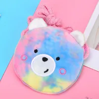 Unisex Mini Plush Animal Cute Round Zipper Coin Purse sku image 5