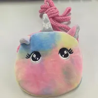 Unisex Mini Plush Animal Cute Round Zipper Coin Purse sku image 2
