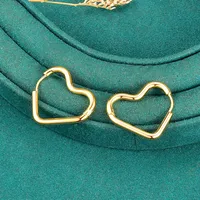Heart Plating 304 Stainless Steel Titanium Steel No Inlaid 18K Gold Plated Earrings sku image 2