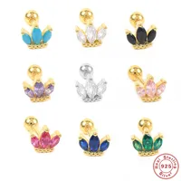 1 Piece 925 Sterling Silver Zircon Geometric Ear Studs main image 1