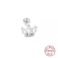 1 Piece 925 Sterling Silver Zircon Geometric Ear Studs sku image 2