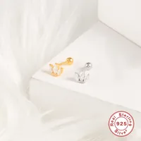 1 Piece 925 Sterling Silver Zircon Geometric Ear Studs main image 4