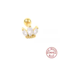 1 Piece 925 Sterling Silver Zircon Geometric Ear Studs main image 3