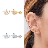 1 Piece 925 Sterling Silver Zircon Geometric Ear Studs main image 5