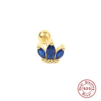 1 Piece 925 Sterling Silver Zircon Geometric Ear Studs sku image 7