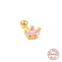 1 Piece 925 Sterling Silver Zircon Geometric Ear Studs sku image 8