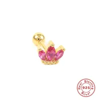 1 Piece 925 Sterling Silver Zircon Geometric Ear Studs sku image 4