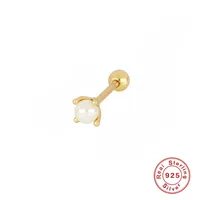 1 Piece 925 Sterling Silver Artificial Pearls Zircon Star Ear Studs sku image 7