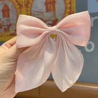 Pearl Satin Medium Bow Hairpin Back Head Hairpin Temperament Duckbill Clip Headdress sku image 7