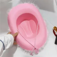 Women's Lady Solid Color Curved Eaves Cowboy Hat main image 3