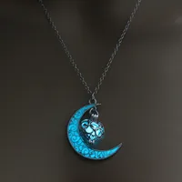 Fashion Hot Sale Moon Represents My Heart Luminous Necklace Heart Pendant Wholesale Nihaowholesale sku image 11
