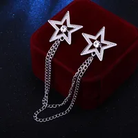 Fashion Pentagram Alloy Diamond Unisex Brooches Collar Pin main image 4