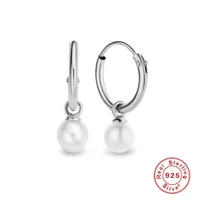 1 Pair Fashion Geometric Sterling Silver Pearl Earrings main image 2