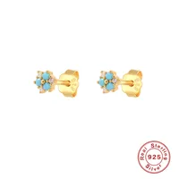 1 Pair 925 Sterling Silver Zircon Geometric Drop Earrings main image 3