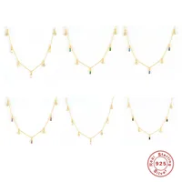 925 Sterling Silver Zircon Plating Geometric Necklace main image 1