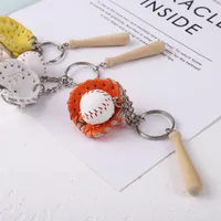 Fashion Baseball Pu Leather Unisex Bag Pendant Keychain main image 2