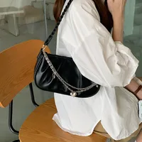 Women's Small Pu Leather Solid Color Streetwear Square Zipper Underarm Bag main image 4
