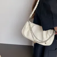 Women's Small Pu Leather Solid Color Streetwear Square Zipper Underarm Bag main image 1